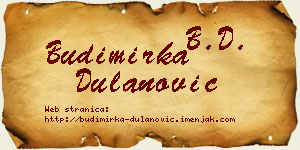 Budimirka Dulanović vizit kartica
